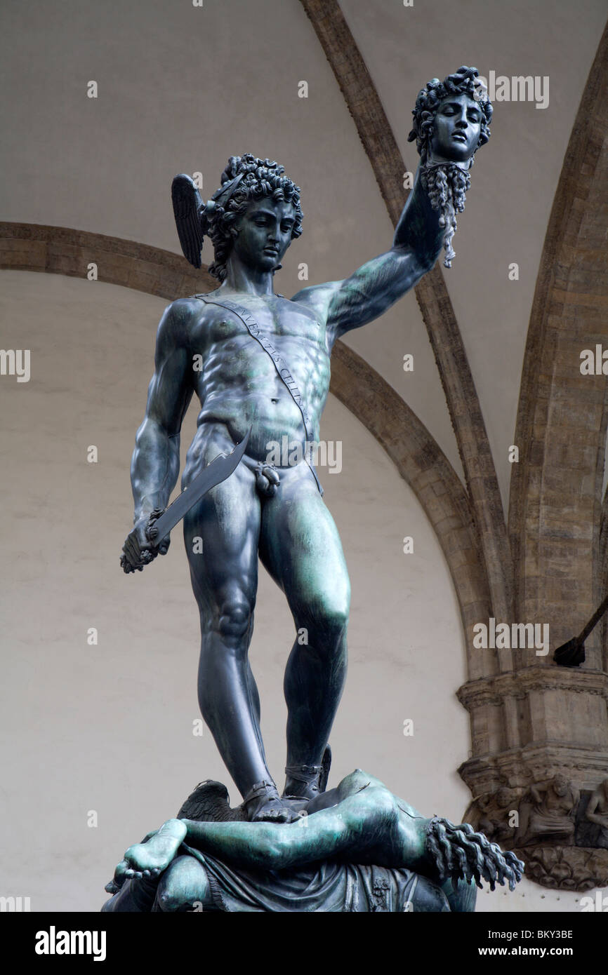 Florenz - Perseus von Benvenuto Cellini, Loggia dei Lanzi, Florenz, Italien Stockfoto