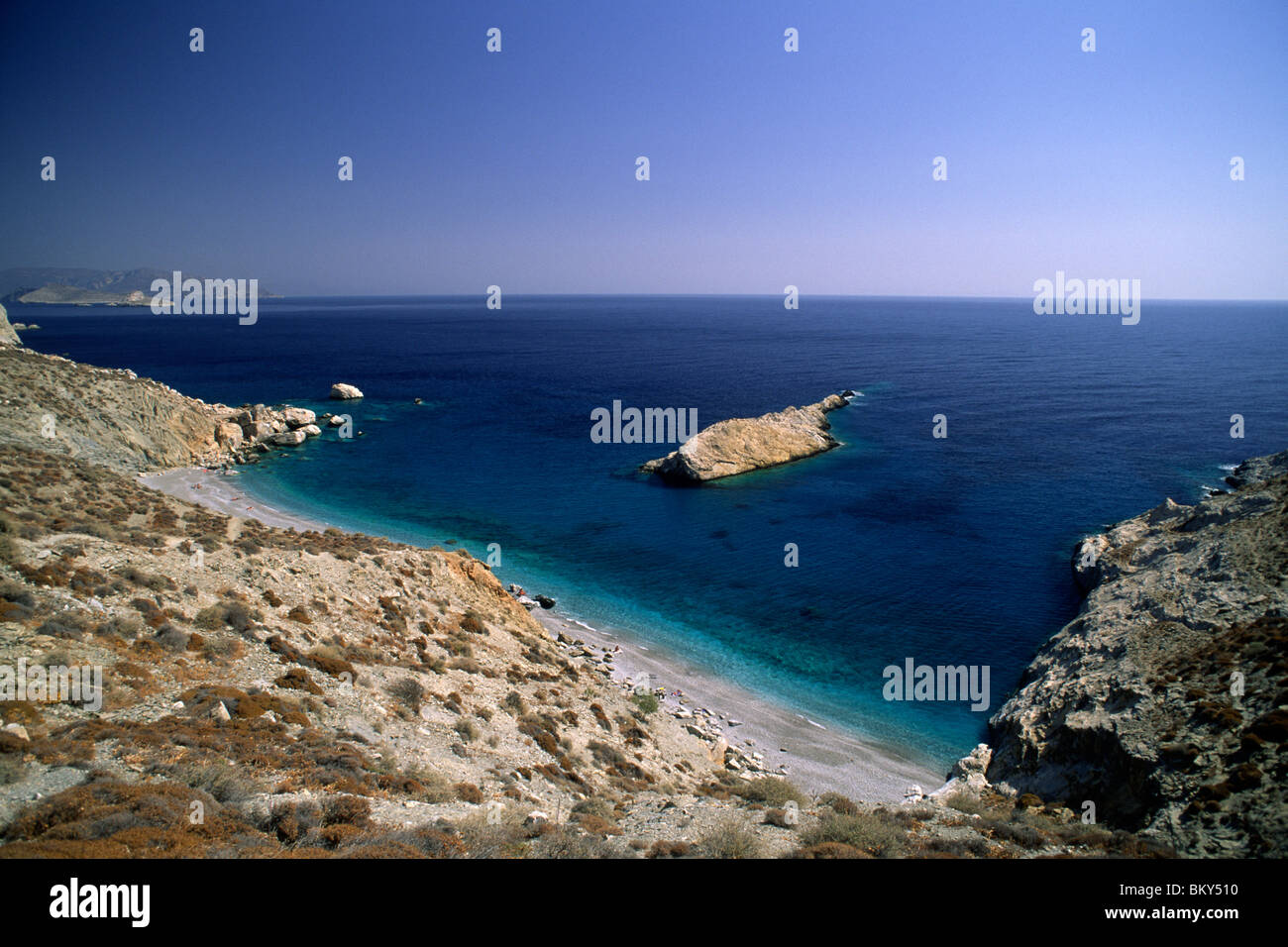 Katergo Beach, Folegandros, Kykladen, Griechenland Stockfoto