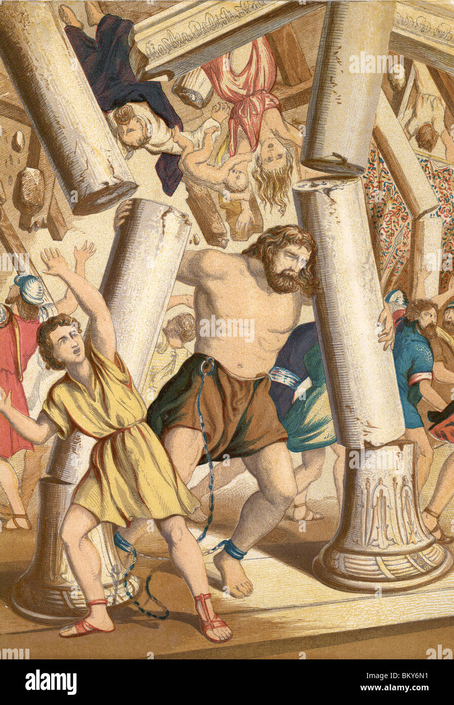 Tod von Samson Stockfoto