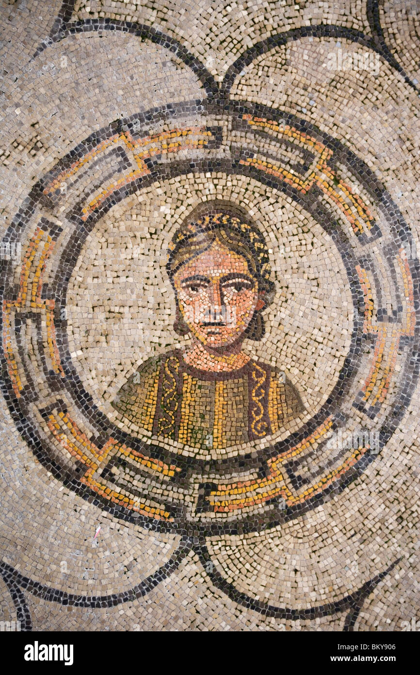 Detail eines Mosaiks, 4. Jahrhundert, in der Basilika von Aquileia, UNESCO-Weltkulturerbe, Aquileia, genannt auch Aquilegia, Udine Stockfoto