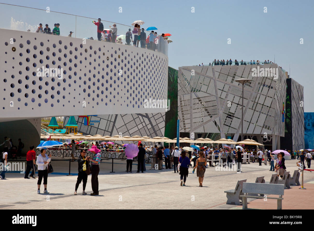 Dänemark und Schweden-Pavillon auf der Expo 2010, Weltausstellung in Shanghai, China Stockfoto