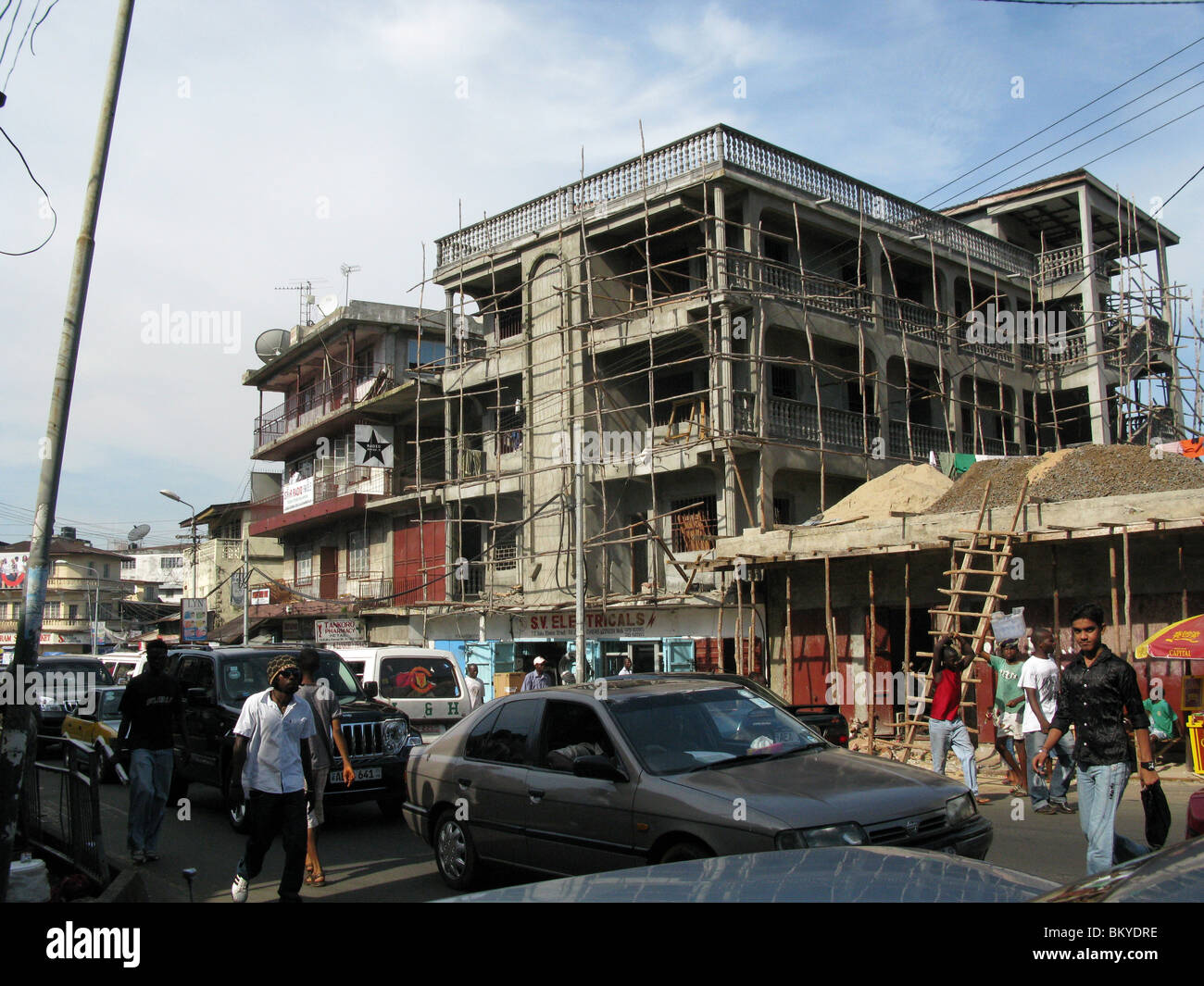 Haus im Bau, Freetown, Sierra Leone, Westafrika Stockfoto