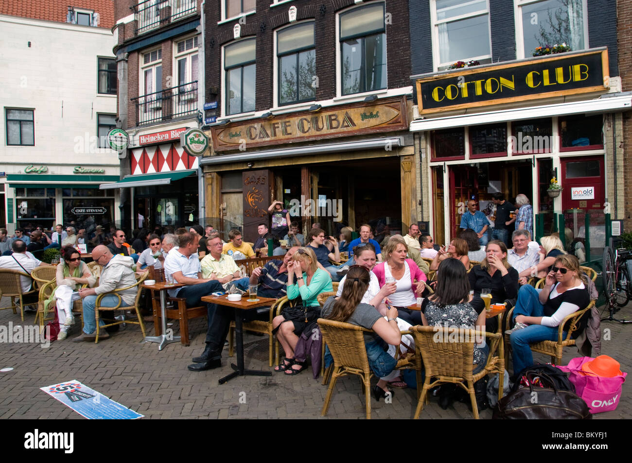 Nieuwmarkt Amsterdam Cafe Restaurant bar Kneipe Niederlande (Rotlichtviertel) Stockfoto