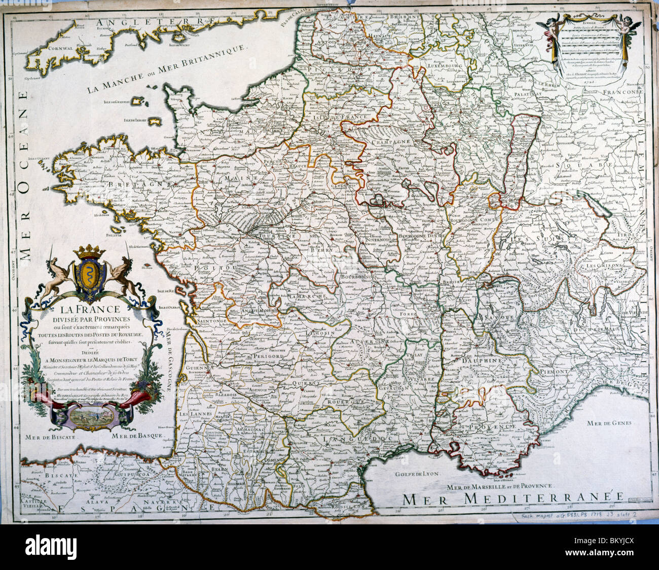 Provinzen von Frankreich von Alexis Hubert Jaillot, USA, Chicago, Newberry Library Stockfoto