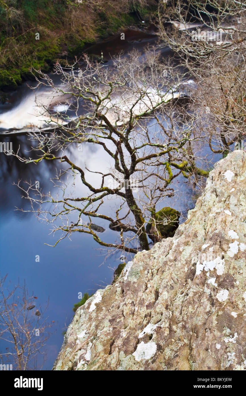 Blick vom O'Cahans Rock im Roe Valley Country Park County Derry, Nordirland Stockfoto