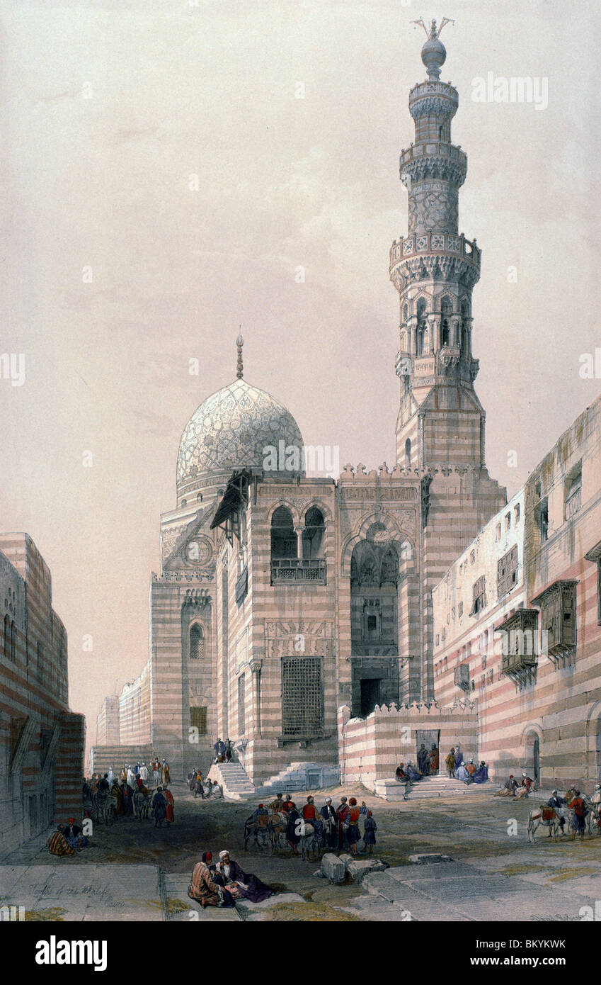 Gräber des Kalifen mit Zitadelle in Kairo von Ägypten und Nubien von David Roberts 1846-49 (1796-1864) USA Illinois Hintergrund Stockfoto