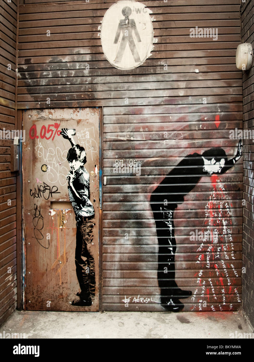 Graffiti von Jef Aerosol, Hoxton, London Stockfoto