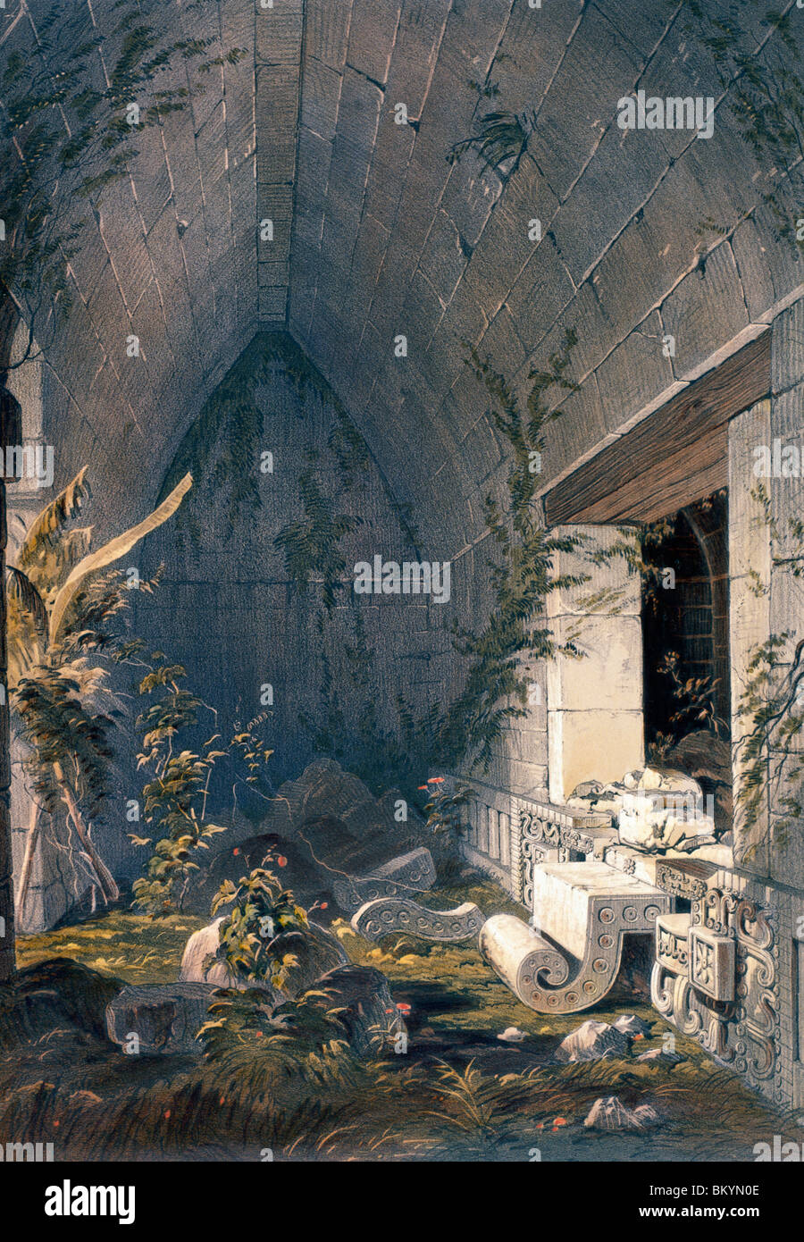 Zentralamerika Chiapas und Yucatan Blick auf antike Monumente Innere des Hauptgebäude am Kabah durch Friedrich Stockfoto