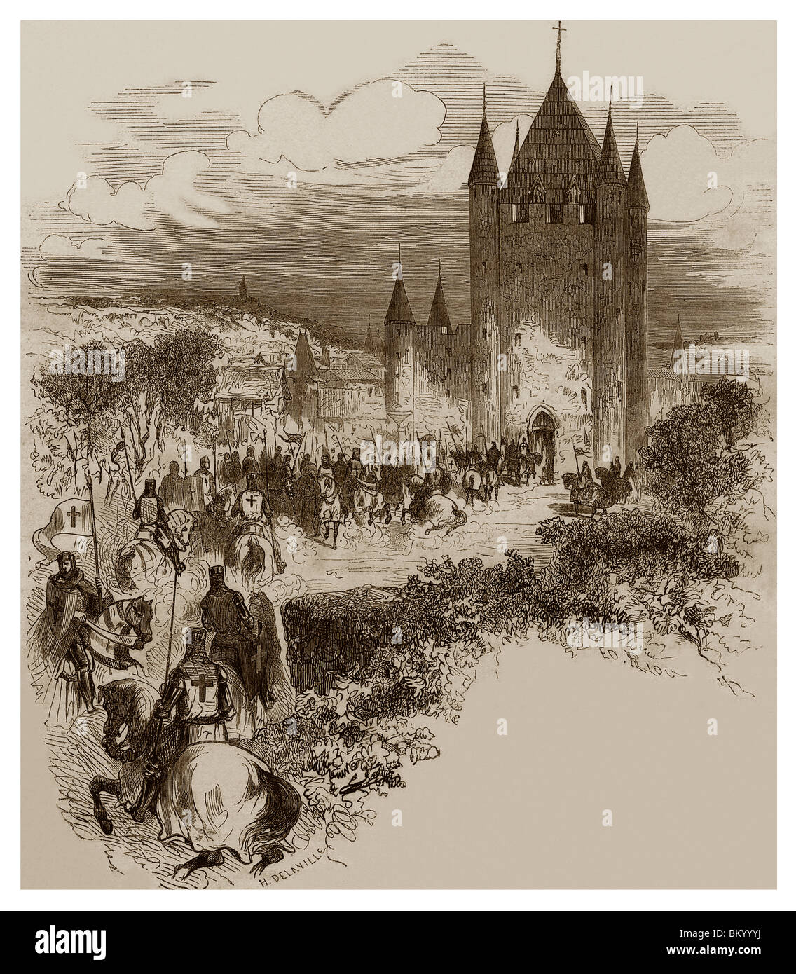 Villeneuve des Tempels in Paris: Festung erbaut im 12. Jahrhundert der christlichen Ritter Templar von Paris erhalten. Stockfoto