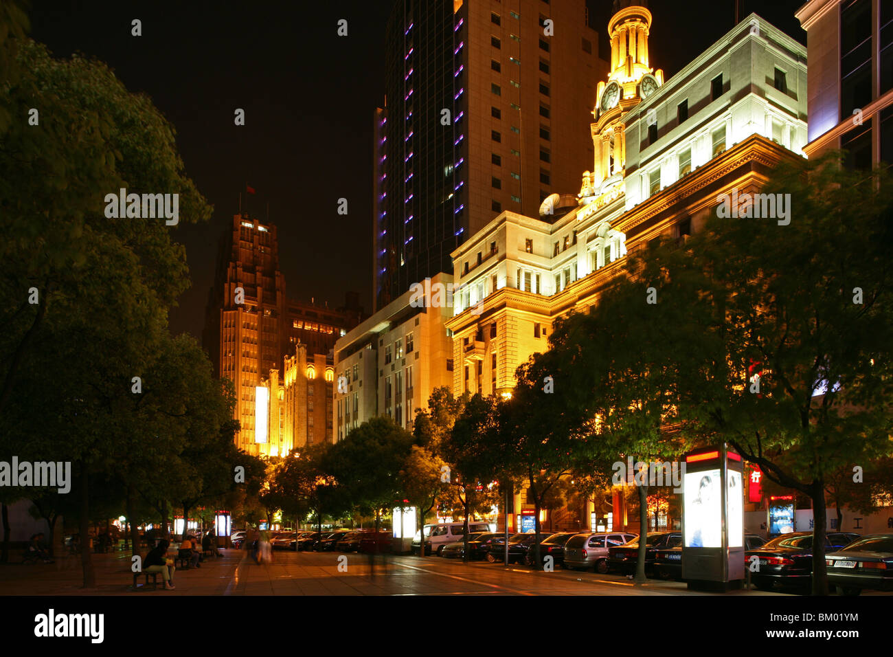 Peoples Square, koloniale Architektur, Nanjing Road Stockfoto