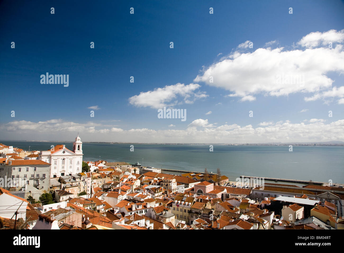 Blick auf Lissabon aus Santa Luzia Sicht. Stockfoto