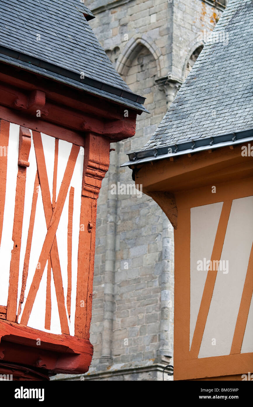 Detail der typischen Architektur, Vannes, Departement Morbihan, Bretagne, Frankreich Stockfoto