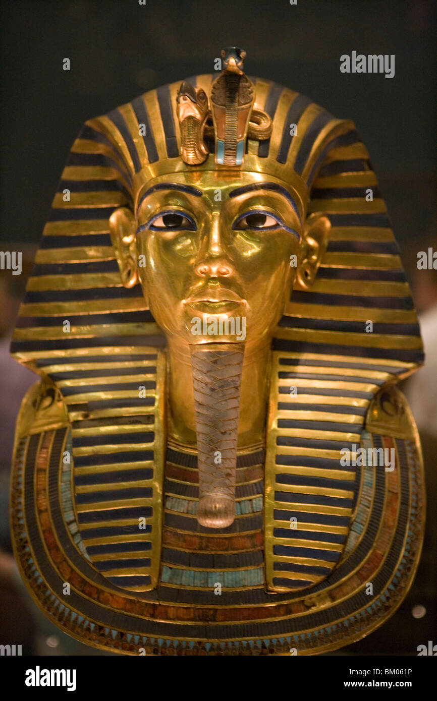 König Tutanchamun Golden Beerdigung Maske, Eqyptian National Museum, Kairo, Ägypten Stockfoto