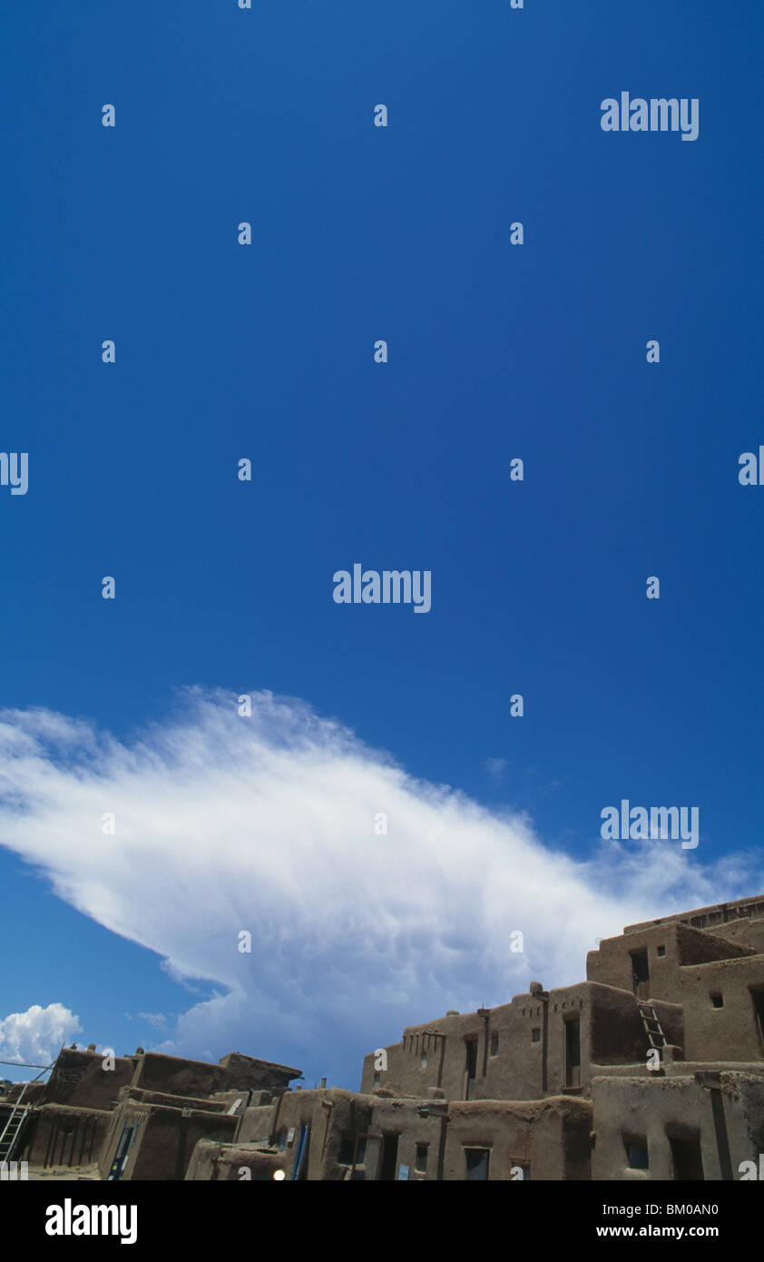 Vie auf Pueblo Gebäude, Taos Pueblo, New Mexico, USA Stockfoto