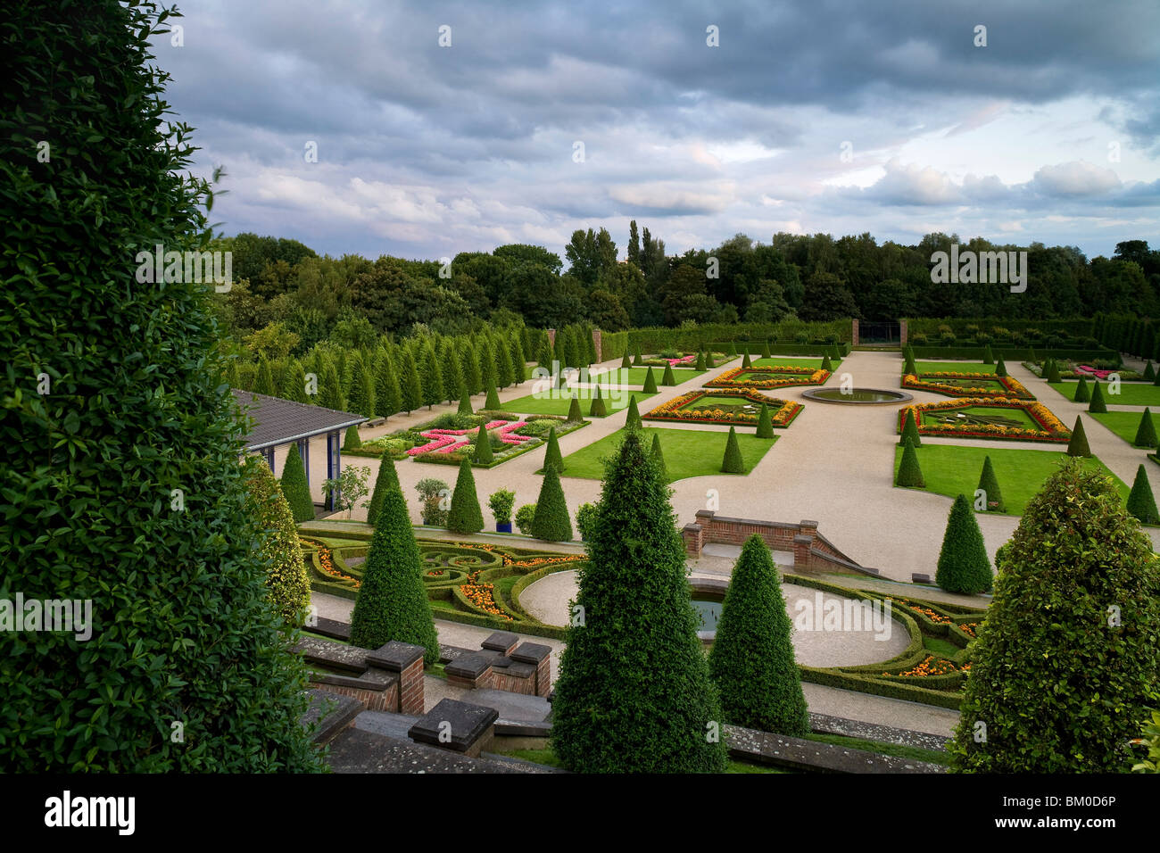 Terrassengarten, Kloster Kamp, Kamp-Lintfort, Nordrhein-Westfalen, Deutschland, Europa Stockfoto