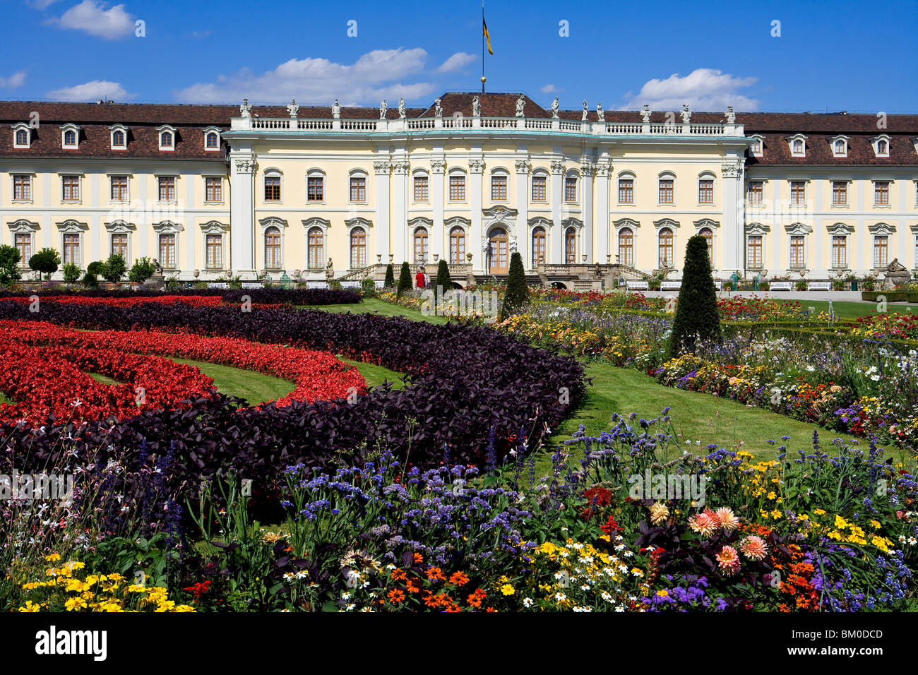 Schloss Ludwigsburg mit Garten und Neues Corps de Logis, Ludwigsburg, Baden-Württemberg, Deutschland, Europa Stockfoto