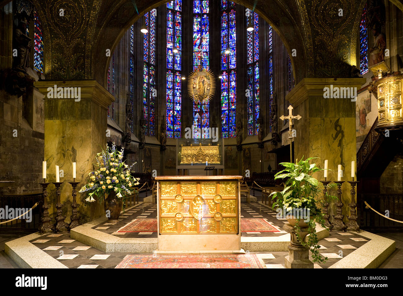 Altar im Dom zu Aachen, Aachen, Nordrhein-Westfalen, Deutschland, Europa Stockfoto