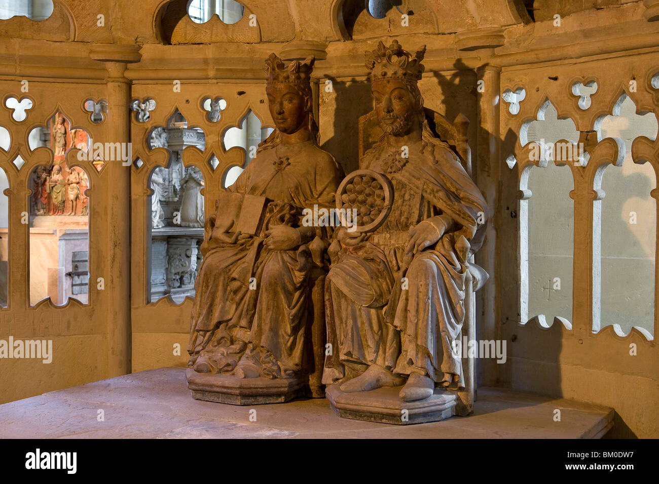 Das Königspaar im Magdeburger Dom, auf dem Fluss Elbe, Magdeburg, Sachsen-Anhalt, Deutschland, Europa Stockfoto