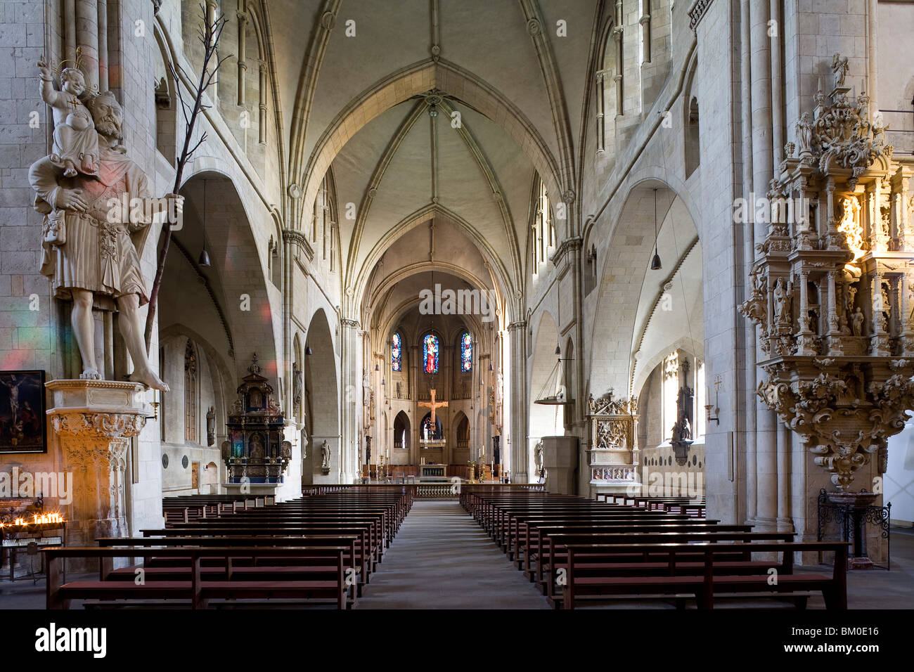 Kathedrale von St. Paul, Main Kirchenschiff, Münster, Nordrhein-Westfalen, Deutschland, Europa Stockfoto