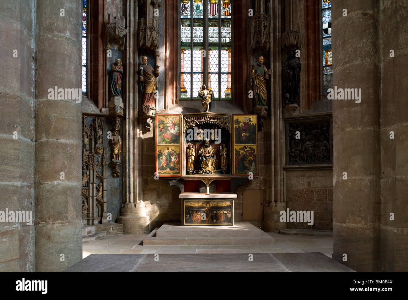 Altar in St. Sebaldus-Kirche, Sebalduskirche in Nürnberg, Nürnberg, Bayern, Deutschland, Europa Stockfoto