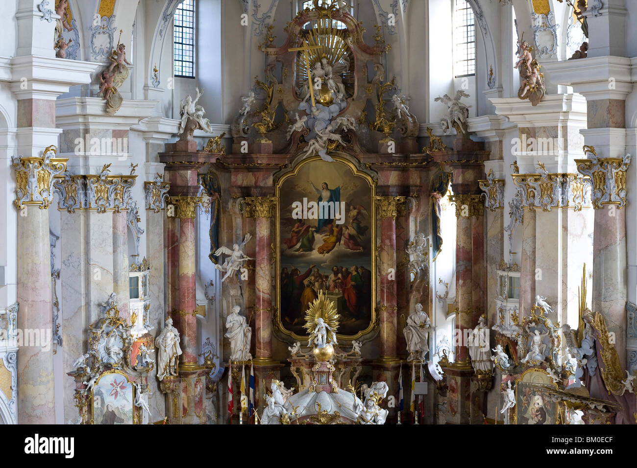 Wallfahrtskirche der vierzehn Heiligen Heiligen, Wallfahrtskirche Vierzehnheiligen bei Bad Staffelstein, Oberfranken, Bayern, Ge Stockfoto