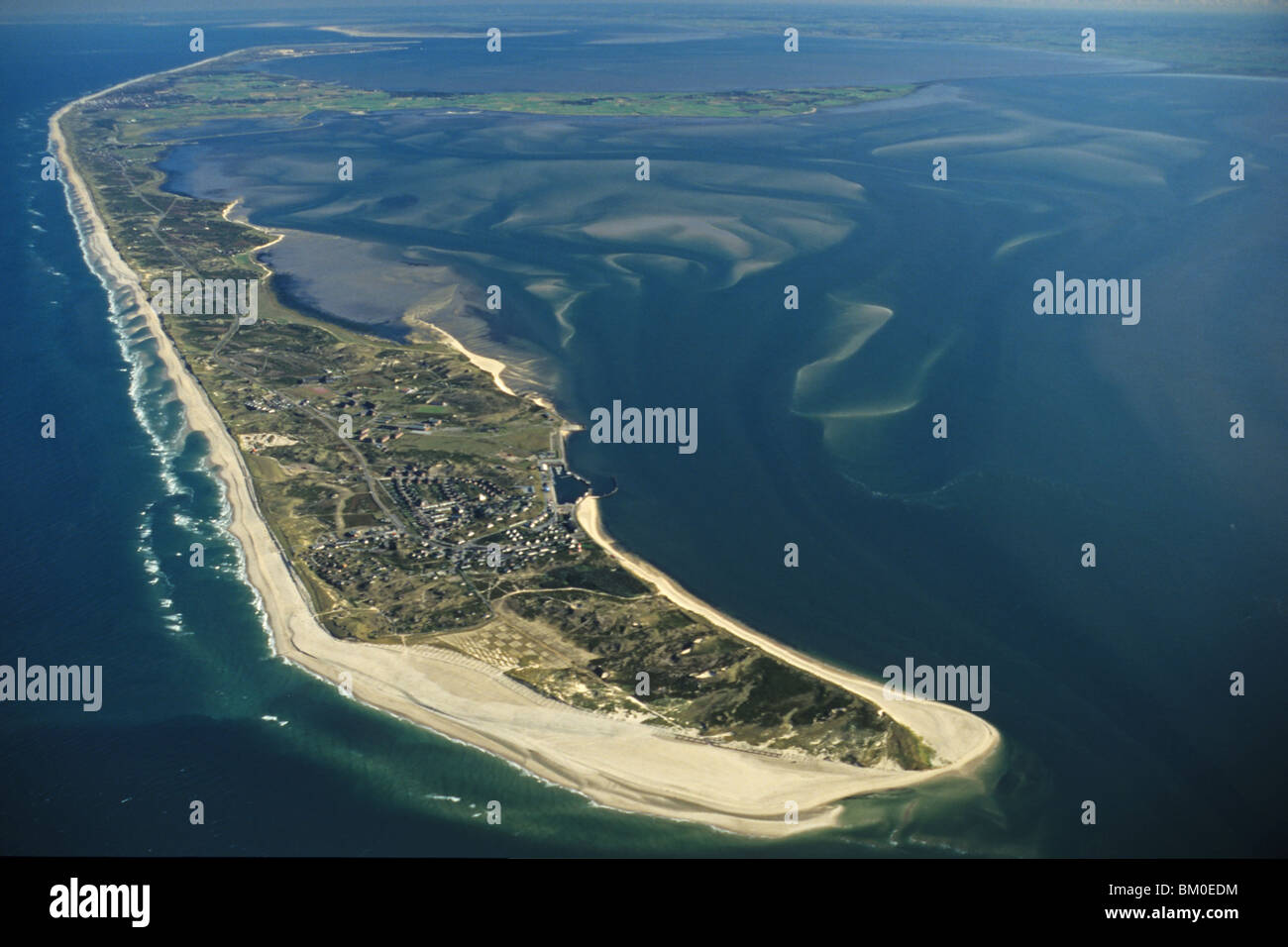 Luftaufnahme der nordfriesischen Insel Sylt im Bundesland Schleswig