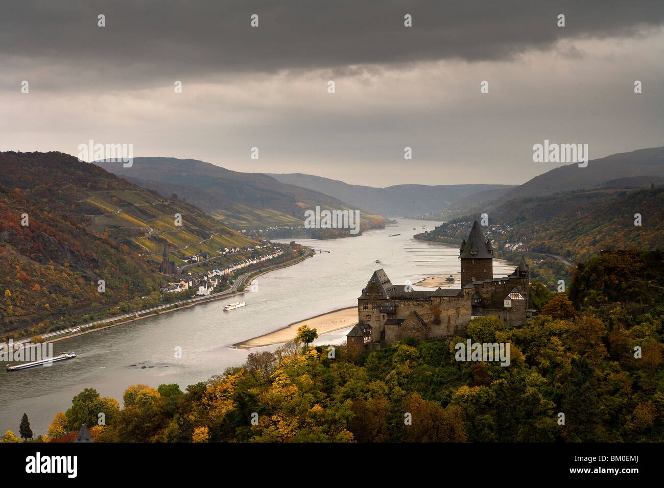 Burg Stahleck, Bacharach, Rhein, Rheinland-Pfalz, Deutschland, Europa Stockfoto