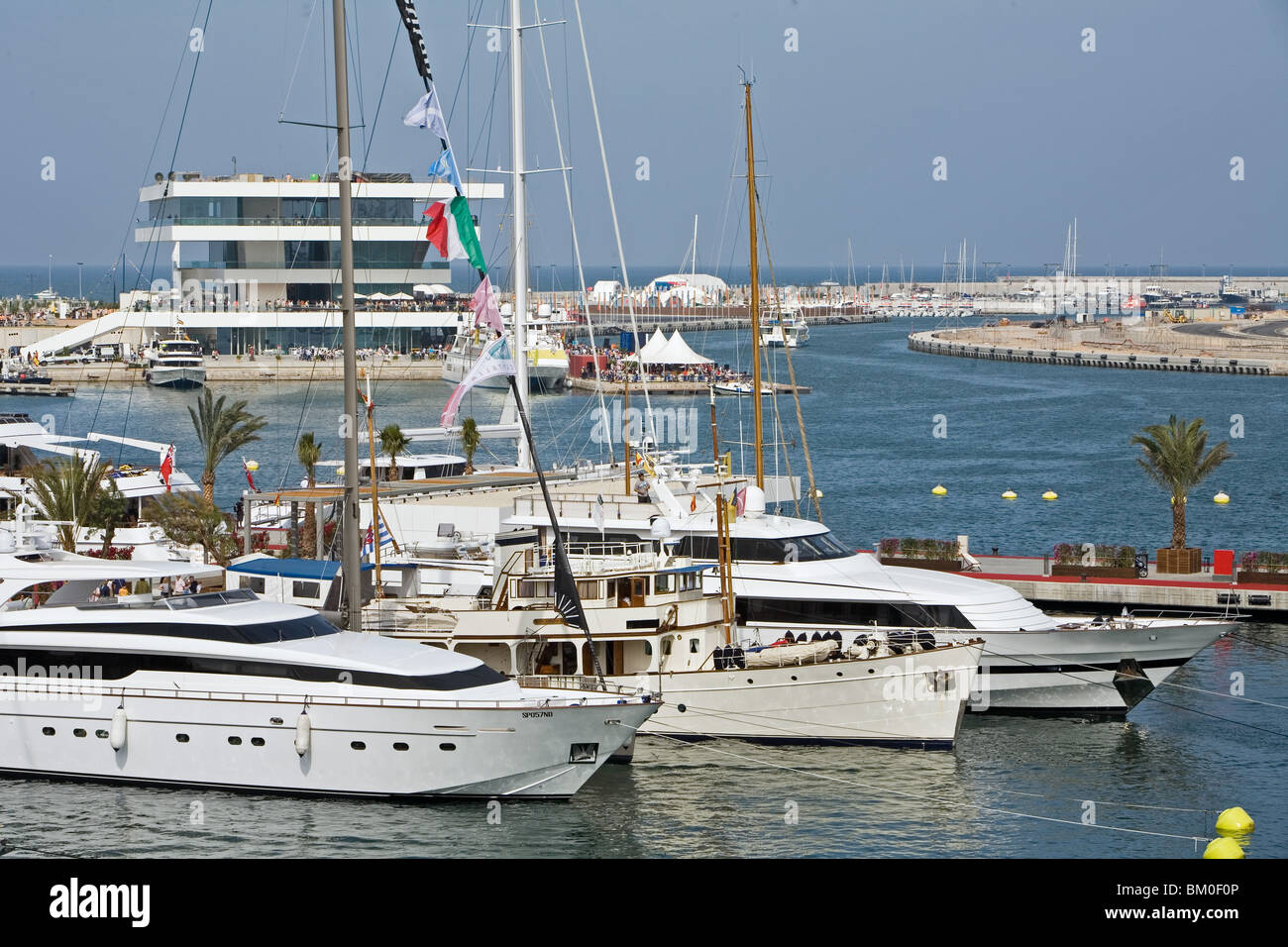 Yacht Hafen, Americas Cup 2007, Valencia, Spanien Stockfoto