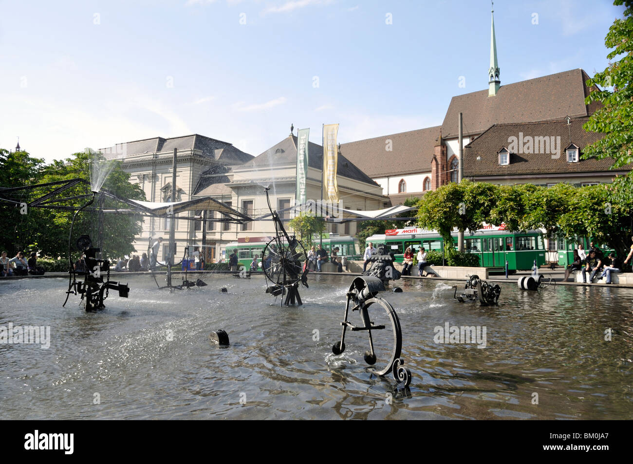 Jean Tinguely-Brunnen, Theaterplatz, Basel, Schweiz Stockfoto