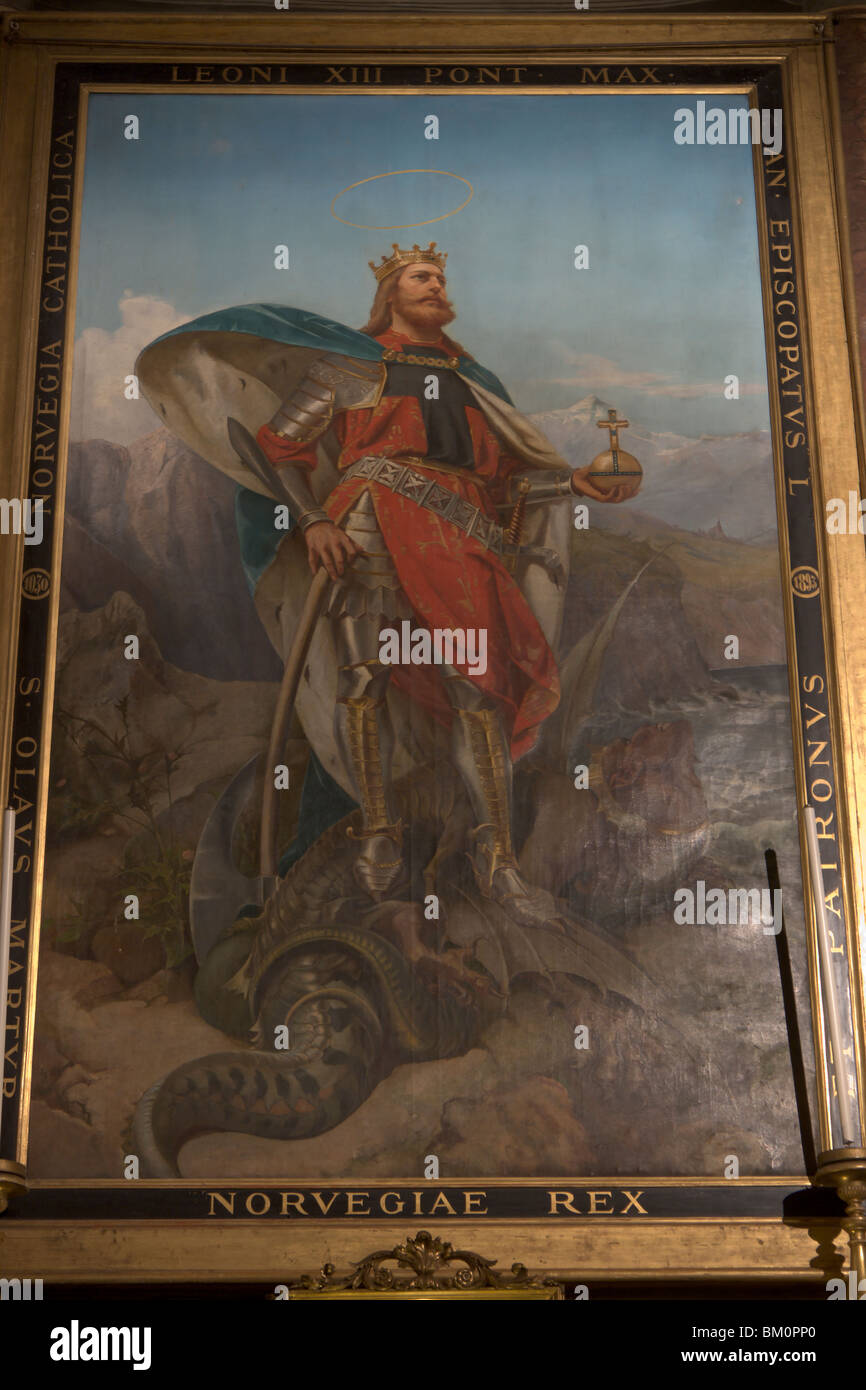 Rom, Italien. Portrait von Viking König Olaf II (Olav II) Norwegen (Saint Olaf) Stockfoto