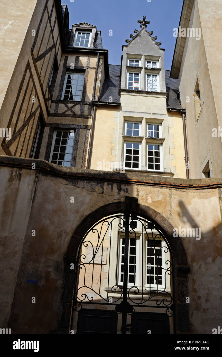 COMPAGNON du Tour de France Haus in Rue Madame Trouvé, Plantagenet Stadt, alte Stadt Le Mans, Sarthe, Frankreich Stockfoto