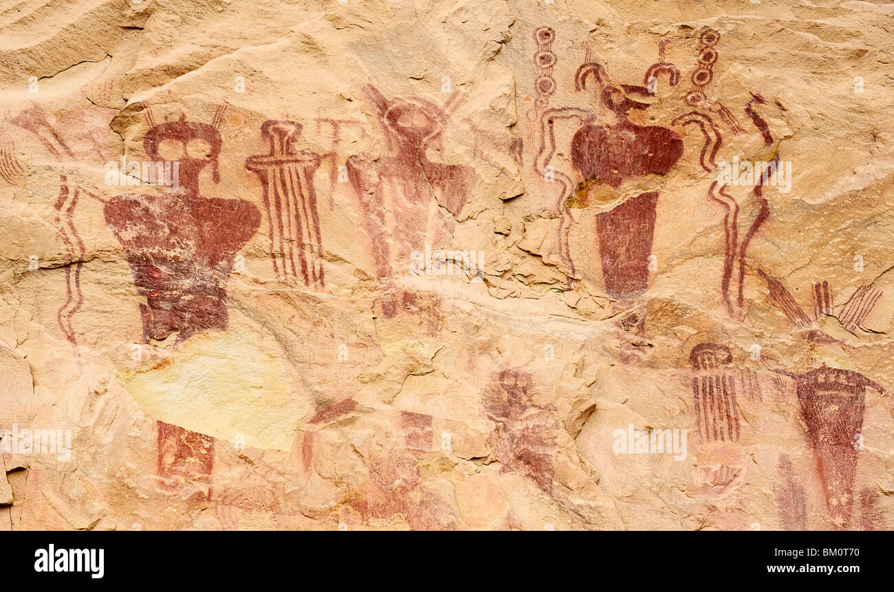 Sego Canyon - indianische Petroglyphen. Utah, USA Stockfoto