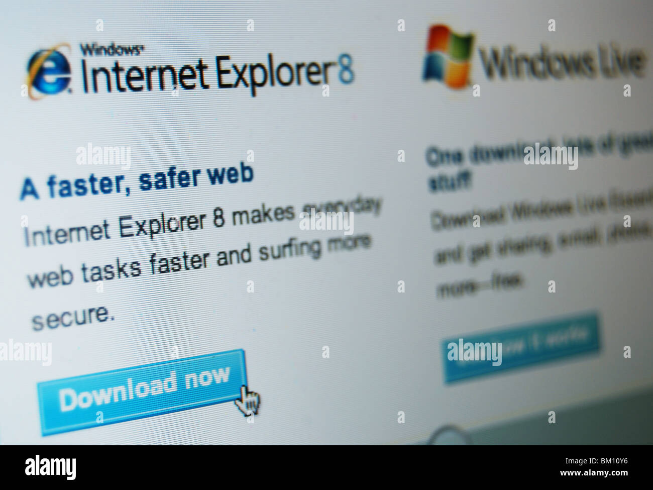 Foto-Illustration von Microsoft-Web-Seiten, auf einem Computerbildschirm zu sehen Stockfoto