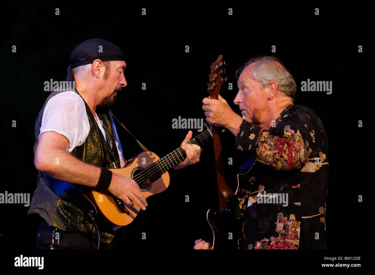 Ian Anderson und Martin Barre, Jethro Tull Konzert in Caesarea, Israel Stockfoto