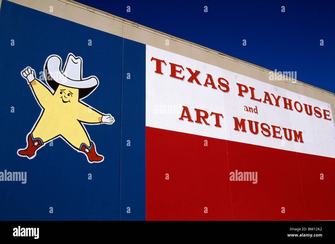Schild ein Kunstmuseum, Texas Playhouse und Kunstmuseum, Waco, Texas, USA Stockfoto