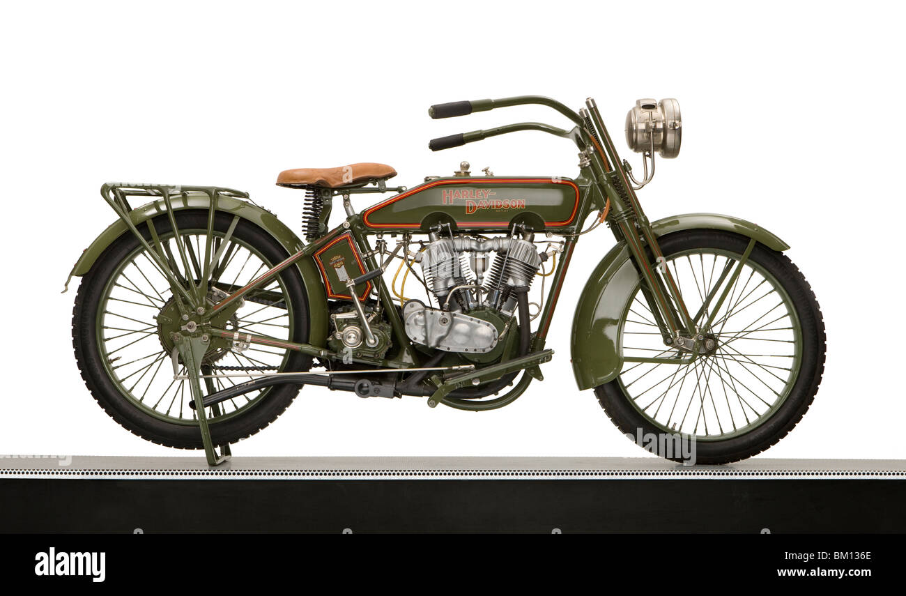 1918 Harley Davidson 61ci Modell 18F Motorrad Stockfoto