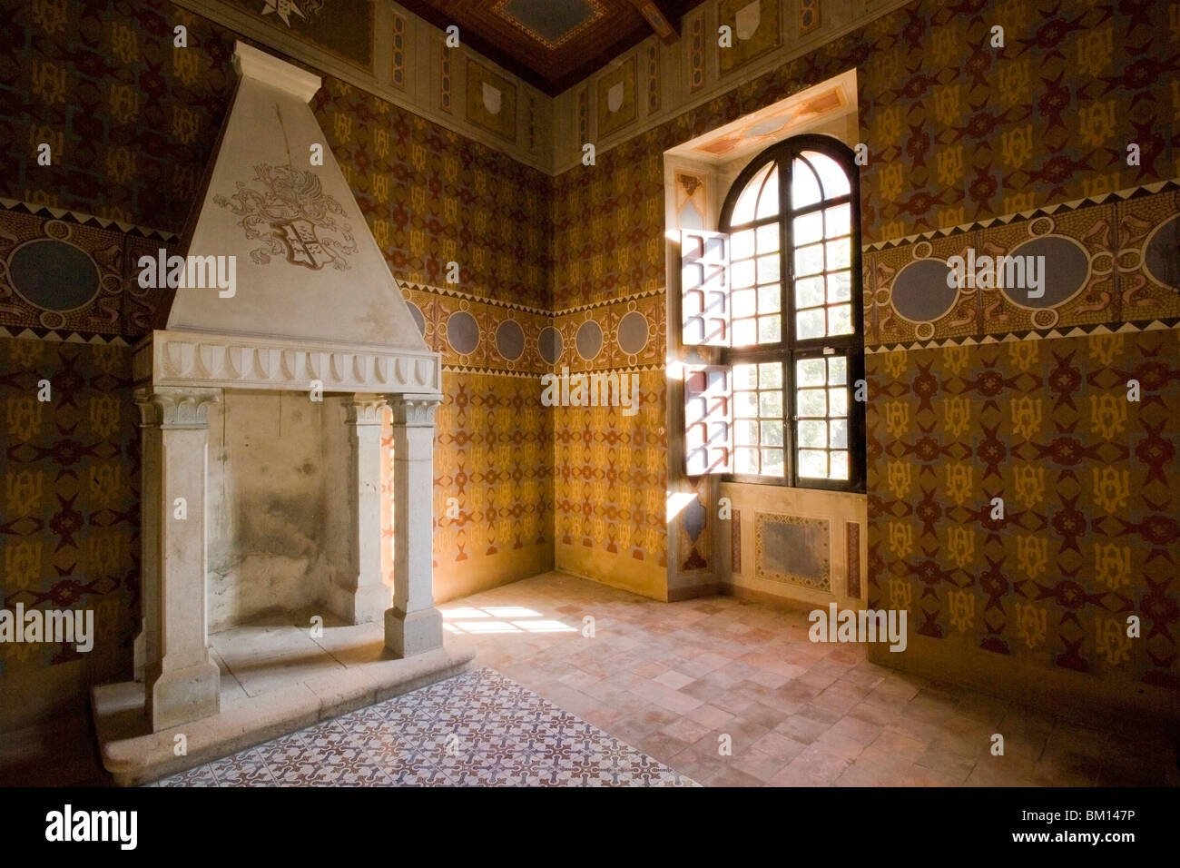 Interieur, Castello di Villa Casa Valva Burg, Fluss Sele Tal, Salerno, Kampanien, Italien, Europa Stockfoto