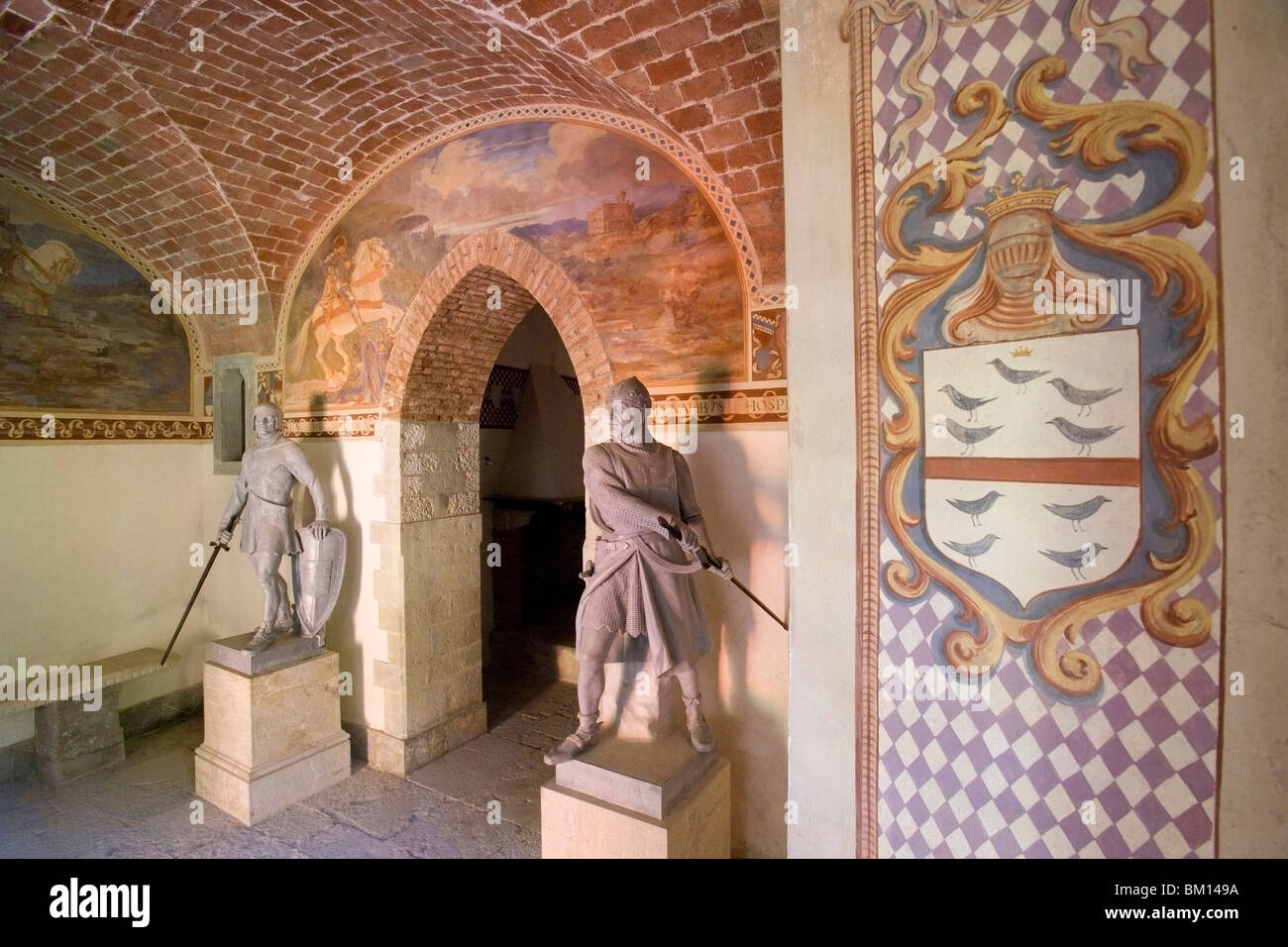 Interieur, Castello di Villa Casa Valva Burg, Fluss Sele Tal, Salerno, Kampanien, Italien, Europa Stockfoto