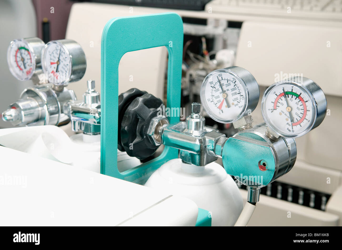 Nahaufnahme von einem medizinischen Test-Equipment in einem Labor Stockfoto