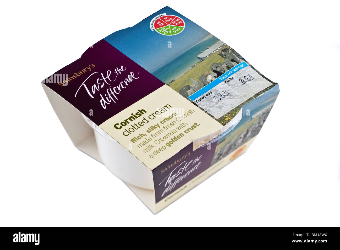 Box Wanne von Sainsburys Geschmack den Unterschied Cornish Clotted cream Stockfoto