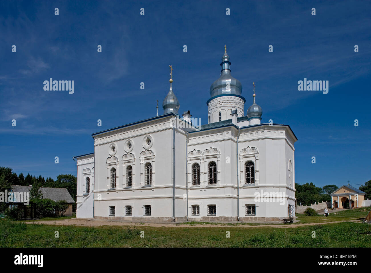 Russland, Elizarovo, Pskow Region, Spaso-Elizarovsky Kloster, Kathedrale von drei Consecraters, 16.-20. Jahrhundert, 1574 Stockfoto