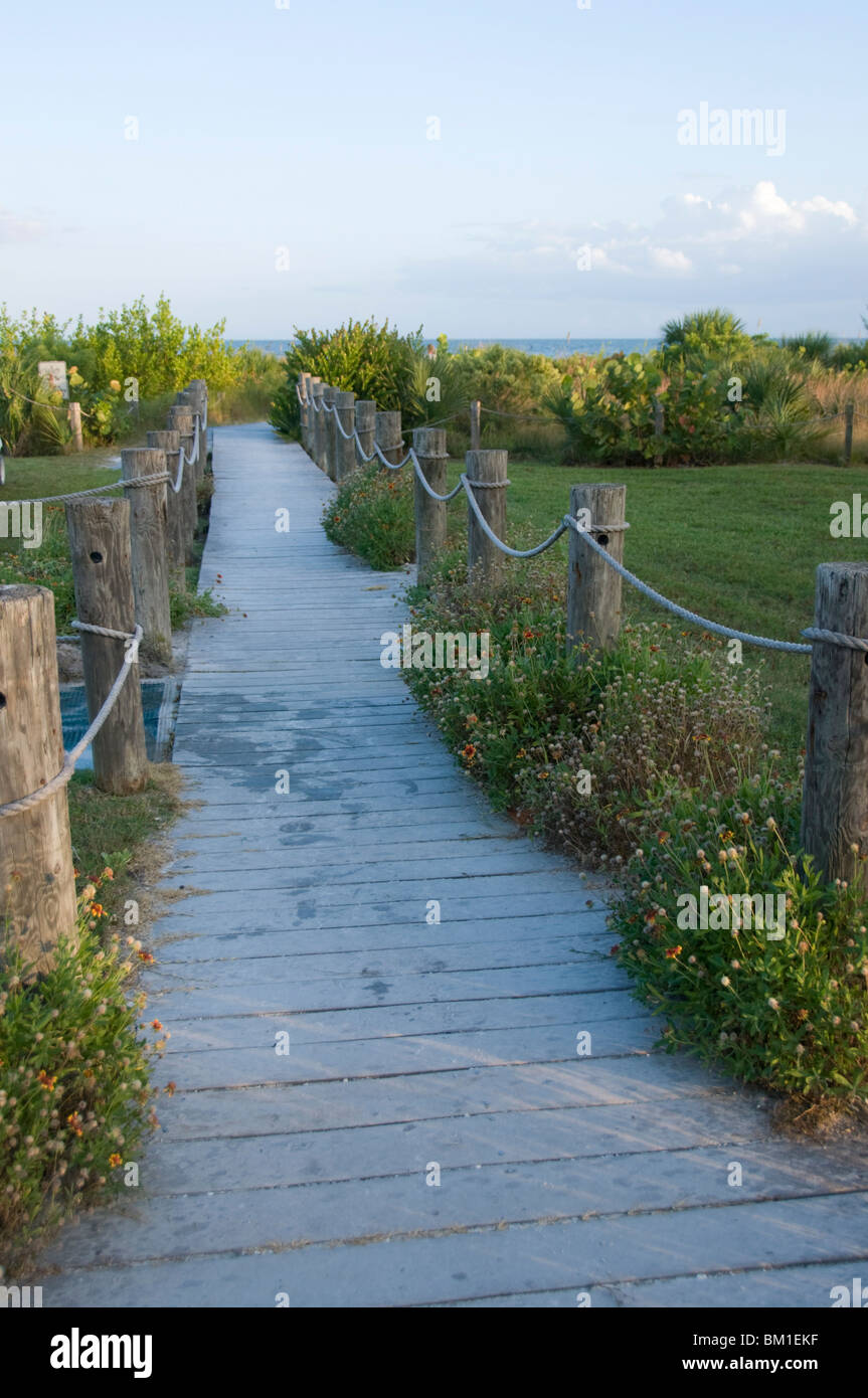 Weg zum Strand, Sanibel Island, Golfküste, Florida, Vereinigte Staaten von Amerika, Nordamerika Stockfoto