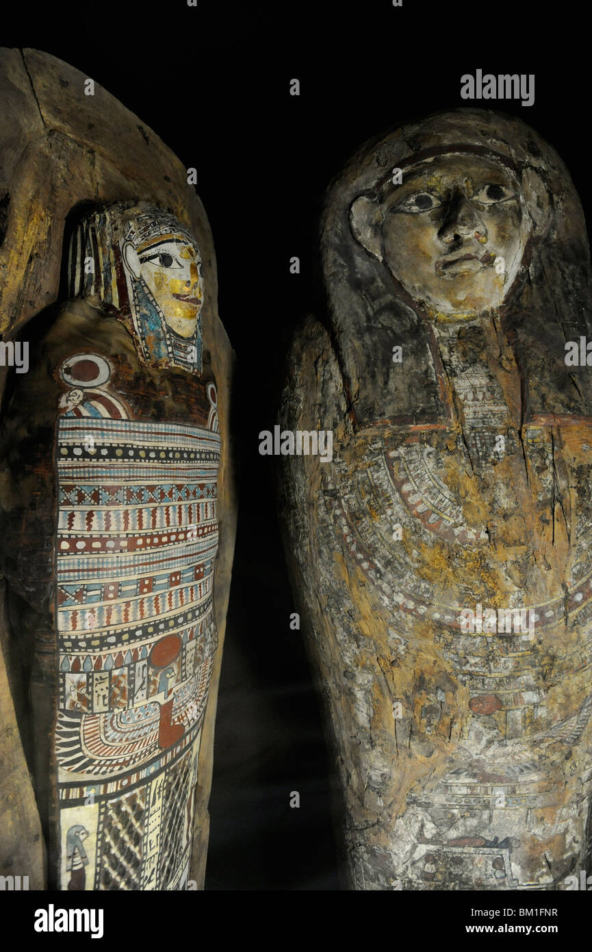 Yale Peabody Museum, New Haven, Connecticut. Ägyptische Mumien Stockfoto