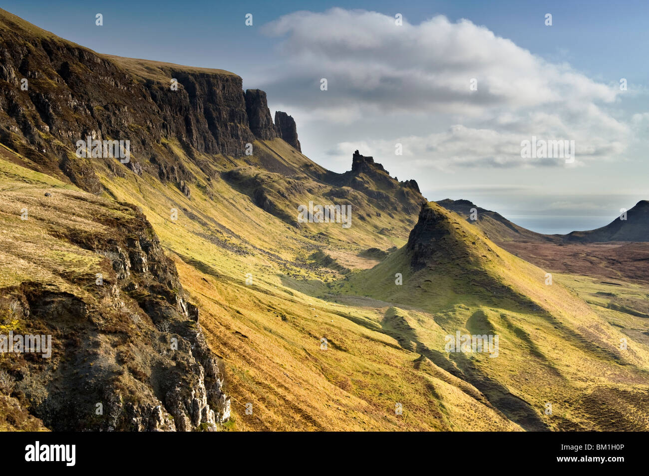 Der Quiraing, Halbinsel Trotternish, Isle Of Skye, innere Hebriden, Schottland, UK Stockfoto