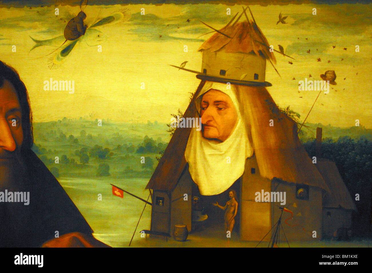 Madrid El Museo del Prado lackiert die Versuchung des Heiligen Antonius von Hieronymus Bosch Madrid Spanien Espana Europa EU um 1505 Stockfoto