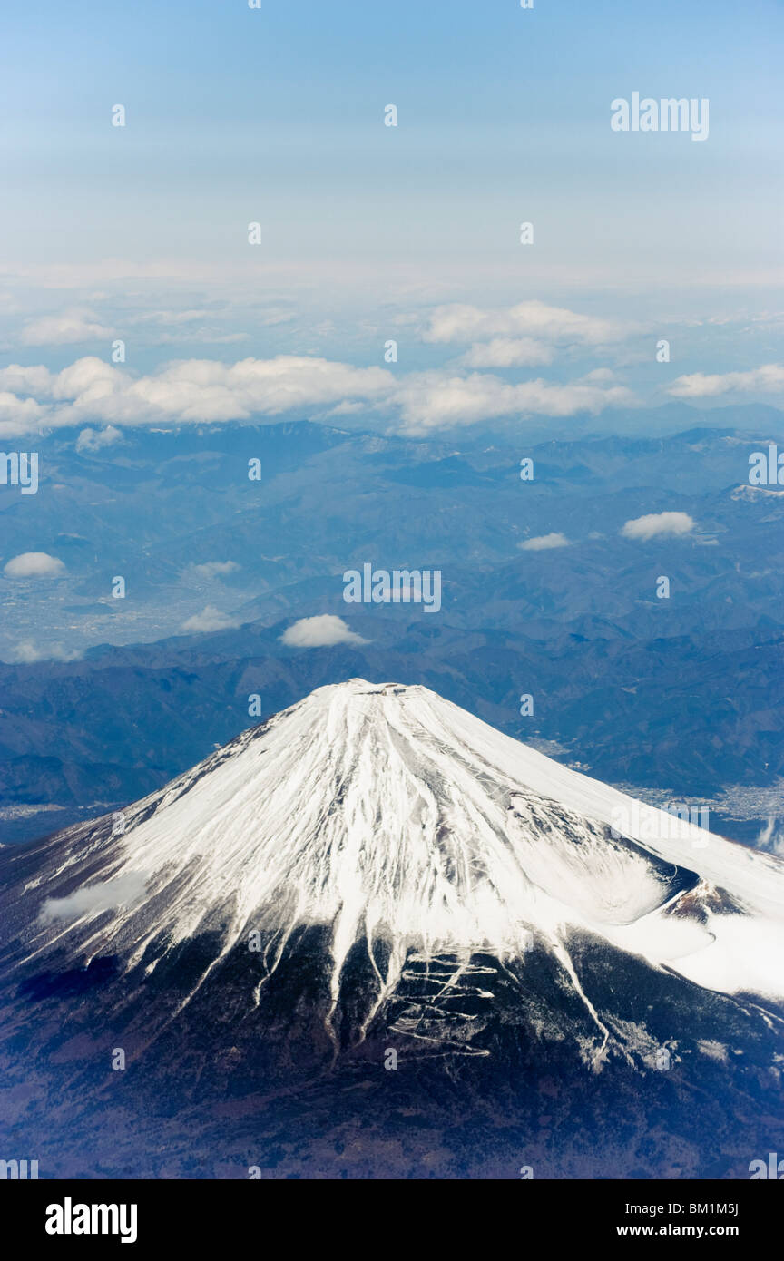 Luftaufnahme des Mount Fuji, Shizuoka Präfektur, Japan, Asien Stockfoto