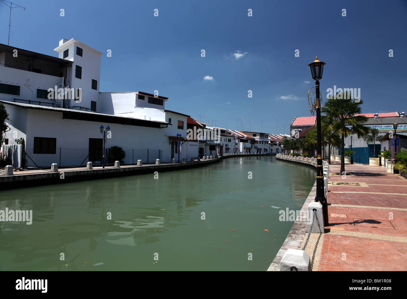 Die Melacca-Fluss, der durch die historische Stadt von Malakka oder Melaka, Malaysia fließt. Stockfoto