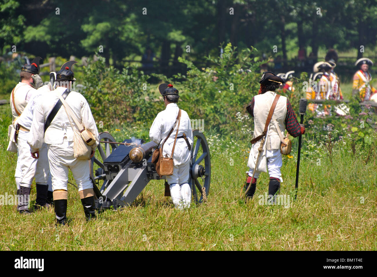 Amerikanischer revolutionärer Krieg Re-Enactment, USA Stockfoto