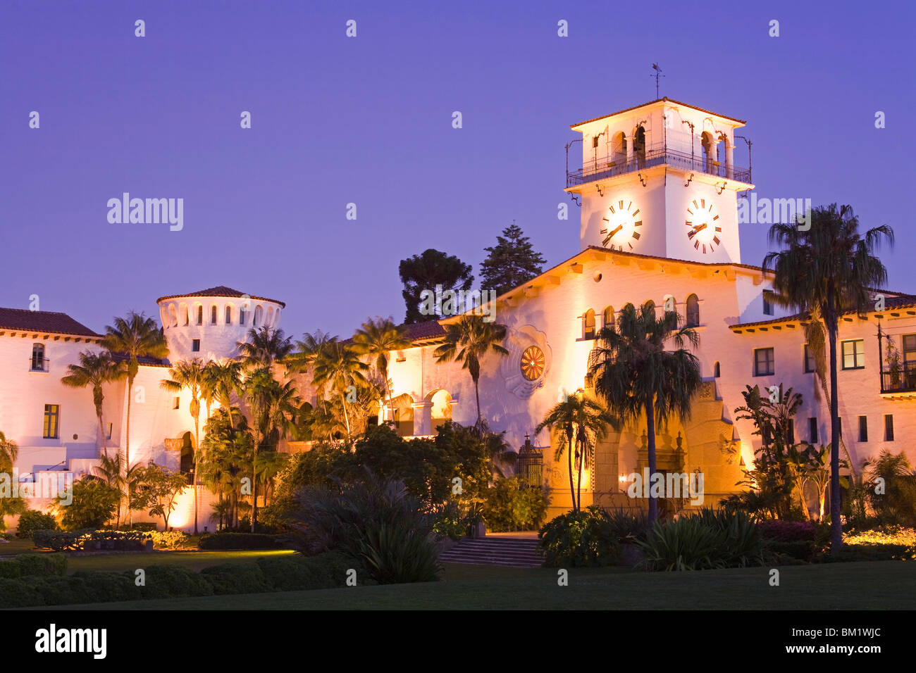 Santa Barbara County Courthouse, Santa Barbara, California, Vereinigte Staaten von Amerika, Nordamerika Stockfoto