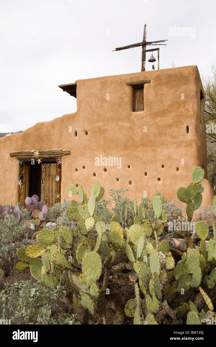 Adobe-Mission De Grazia Galerie in der Sonne, Tucson, Arizona, Vereinigte Staaten von Amerika, Nordamerika Stockfoto